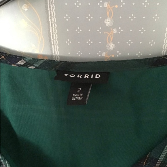Torrid Plaid Ruffle Blouse - Picture 4 of 7